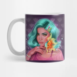 Girl with gold fish Mug